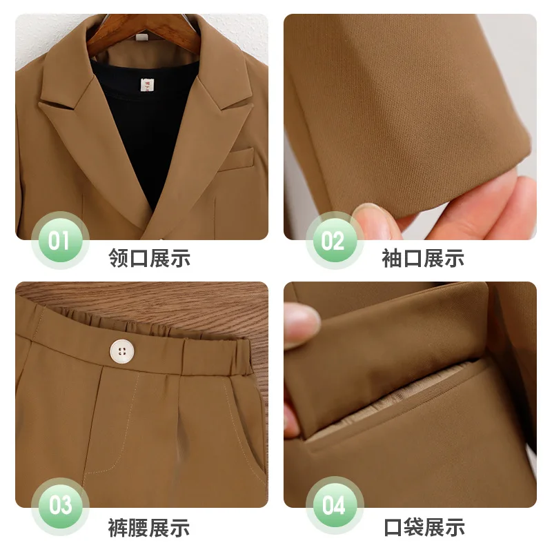 Baby Boys Classic Suit Set Blazer Pants Little Kids Formal Outfit for Wedding Birthday Church Ceremony Special Occasion 1-12Y
