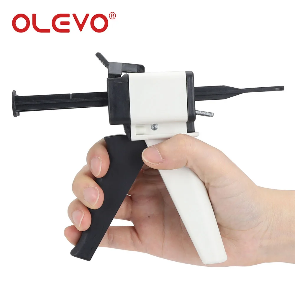 OLEVO Dental Impression Mixing Dispenser Gun Universal For Dispensing Temporary Crown Material Silicone 2:1/10:1 Dentistry Tools