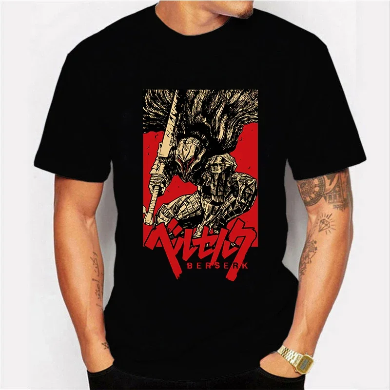 Berserk T Shirt Men\'s Clothing Japanese Fashion Anime Tshirt Short Sleeve Tee Harajuku Cartoon Print T-shirt Summer Tops Men