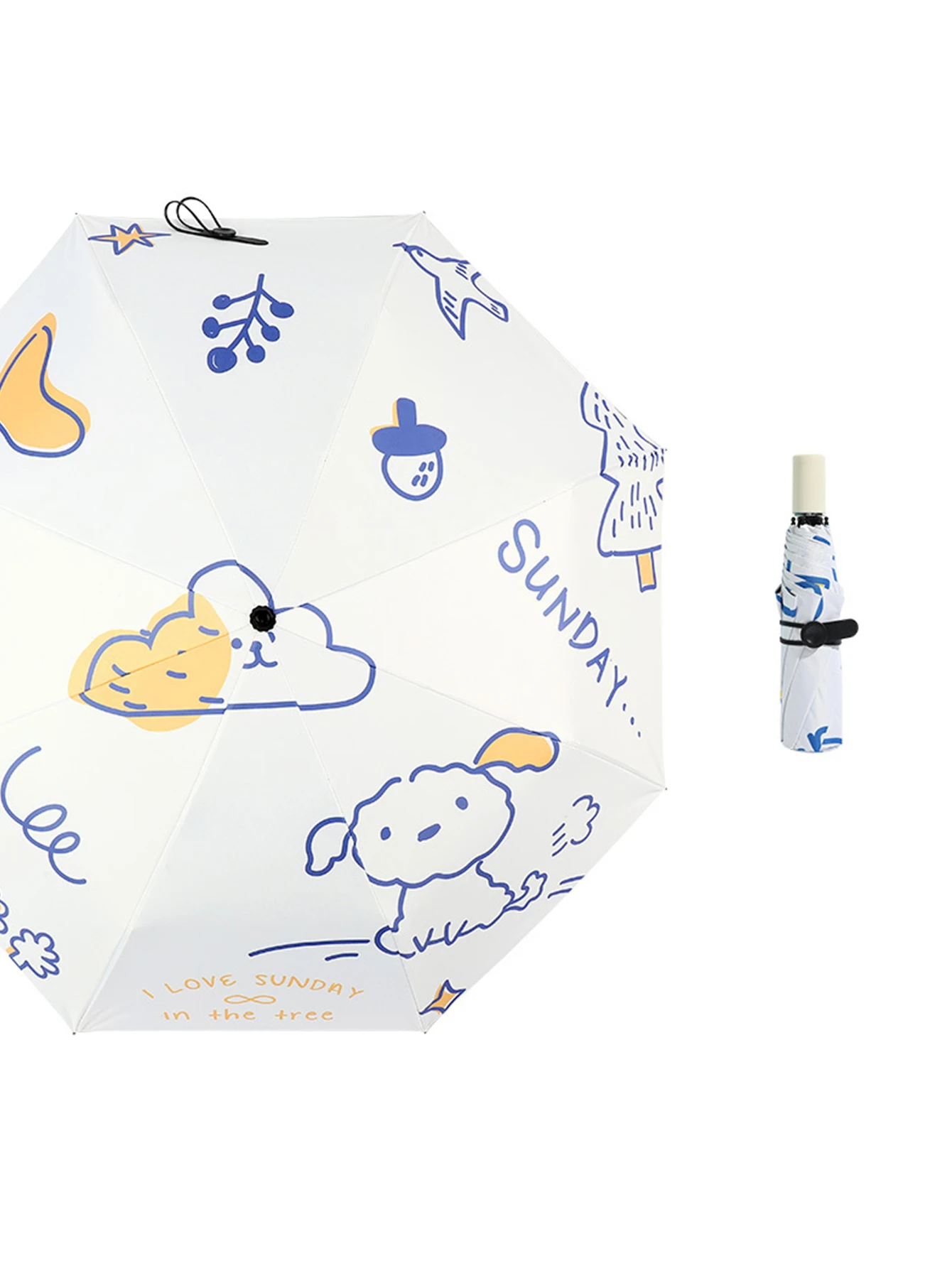 Korean version of small fresh and cute salt series creative fully automatic rain and sun umbrella for sun protection