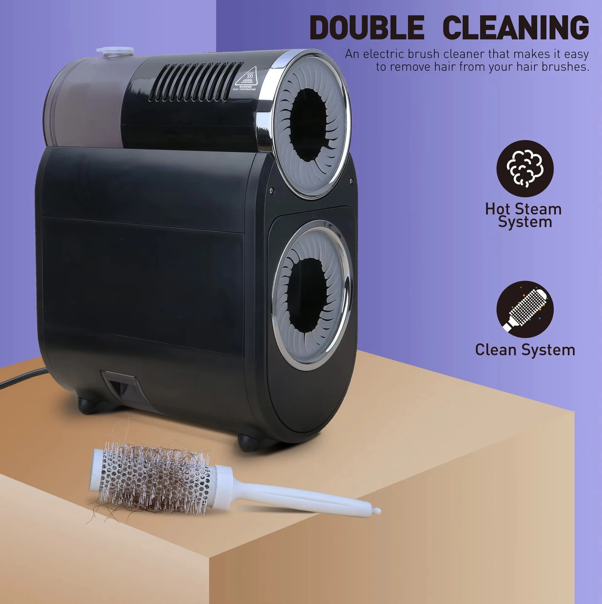 Professional Electric Hair Round Brush Cleaner Hair Brush Cleaning Tool With Funnel And Scissors For Remove Hair Dust Salon Use
