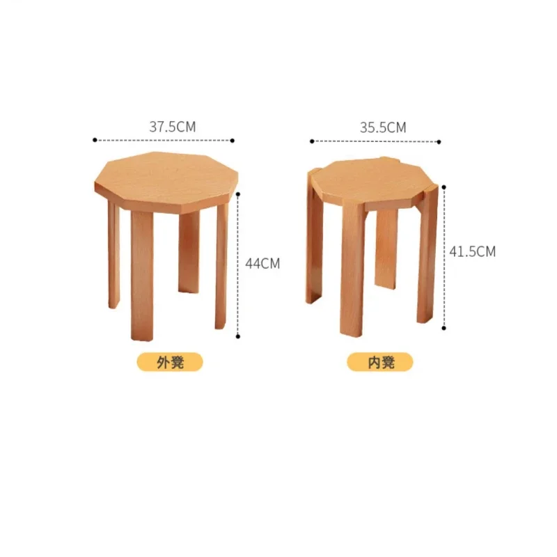 Kreatywny kwadratowy stołek w kształcie rombu z drewna wiśniowego, stołek do jadalni z litego drewna do układania w stosy, stolik do salonu, meble