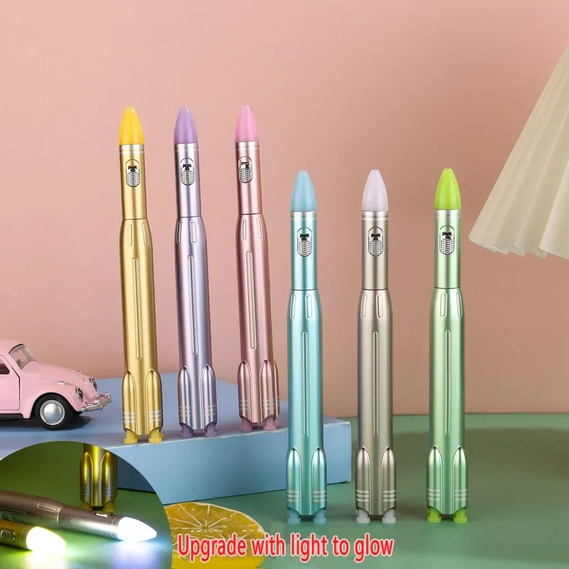 New Luminous Gel Pen Rocket Cigarette Rack Pusher Creative Combat Pen Ball Pen Missile Modeling Student Stationery