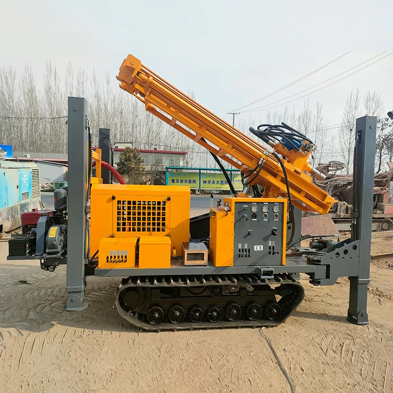 

Customized 160m deep crawler water well drill rig, this precision drilling machine uses efficient hydraulics, diesel engine