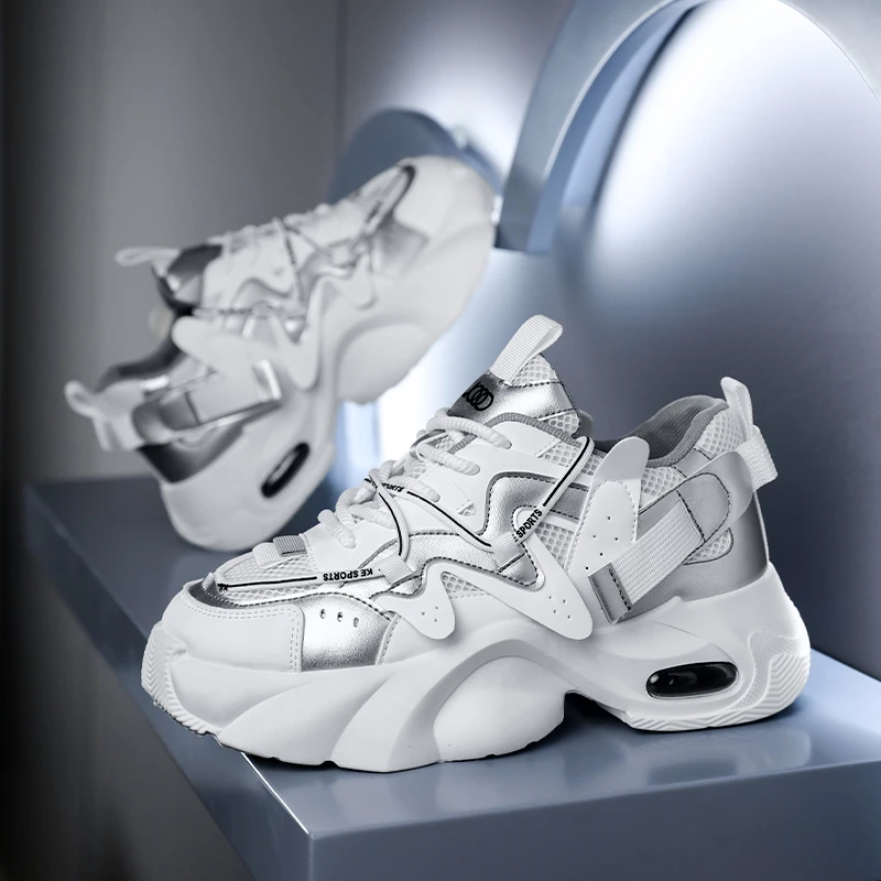 

Fashion Men Casual Shoes Mesh Breathable Sport Shoes Designer Thick Bottom Walking Sneakers Lightweight Anti Slip Athletic Shoes