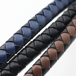 0.5/1meter Vintage Brown Black 12mm Width Flat Genuine Leather Cords for DIY Leather Bracelet Jewelry Making Findings Wholesale