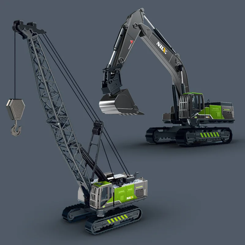 1/50 Simulation Excavator Alloy Head Children\'s Inertial Engineering Vehicle Truck Toy Crane Model Boy Birthday Christmas Gift
