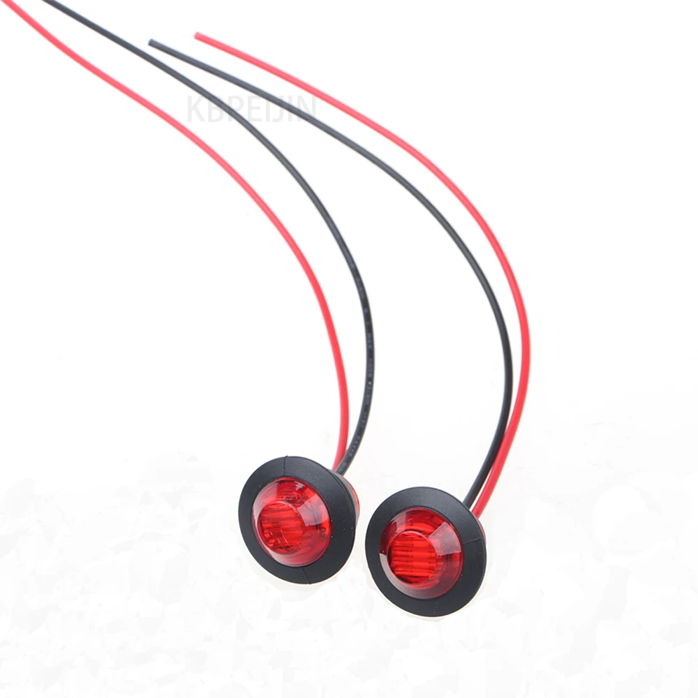 2 x LED Clearance Lights With Cable Connector For Car Truck Trailer Lorry Round Waterproof Accessories