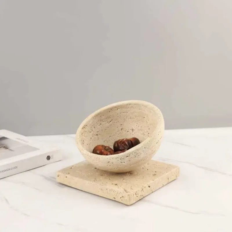 Wabi Sabi Natural Yellow  Half Moon Fruit Tray for Coffee Table Dining Room Homestay Home Decor Ornament