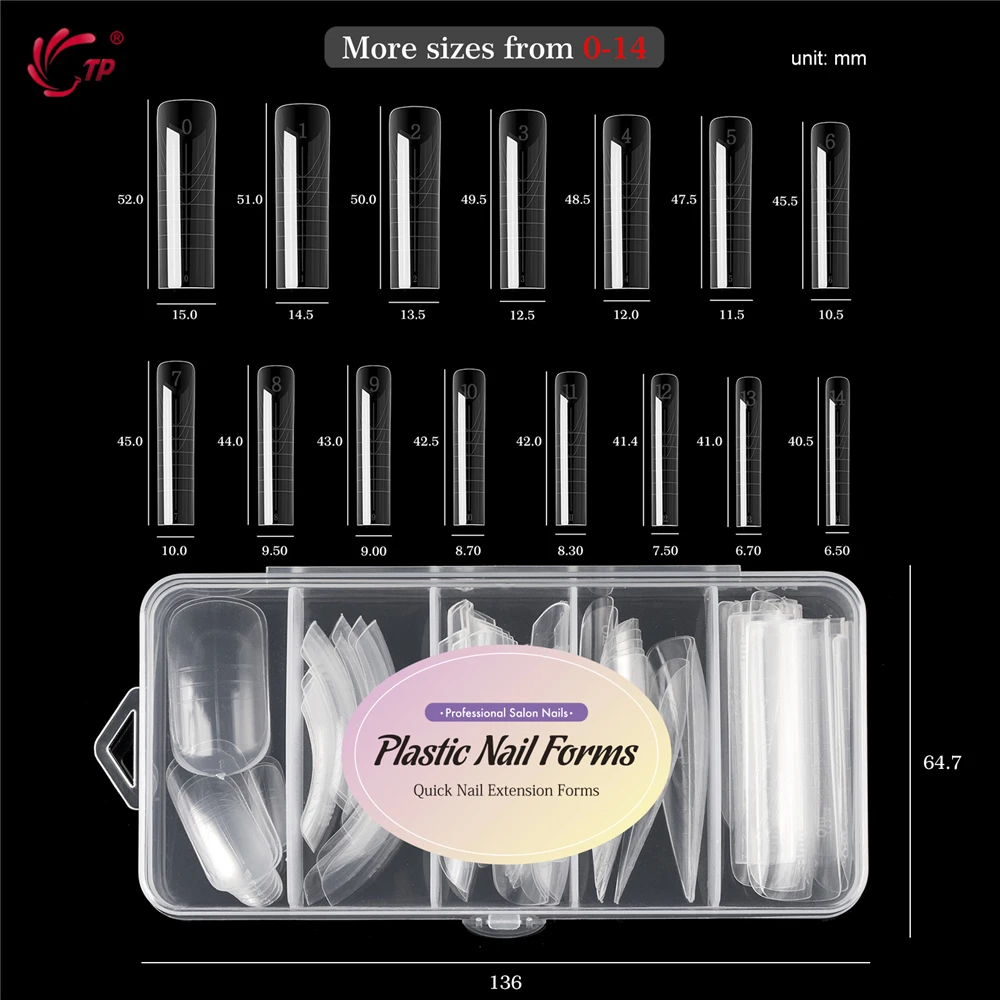 TP 새로운 60pcs/75pcs 듀얼 네일 폼 빠른 빌딩 젤 몰드 전체 커버 아크릴 틀린 손톱 팁 탑 폼 확장 매니큐어 도구