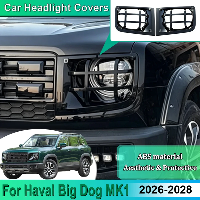 

Car Headlamp Protection Cover For Haval Big Dog Dargo MK1 Accessories 2026 2027 2028 Headlight Frame Sticker Auto Exterior Parts