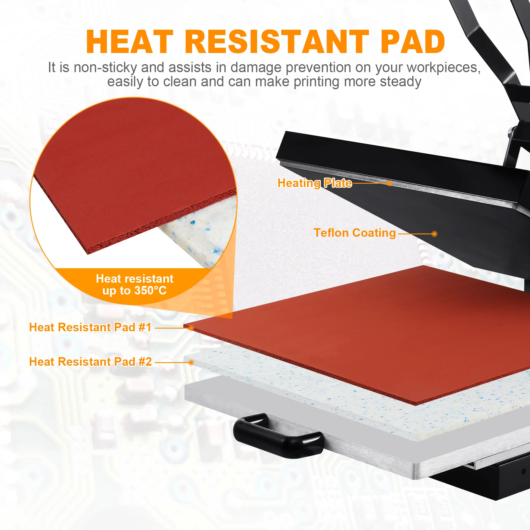 2In1 Heat Press Machine 38*38CM Multifunctional 360 Degree Swing-Away Digital Sublimation Printer Transfer DIY T-shirt Cap