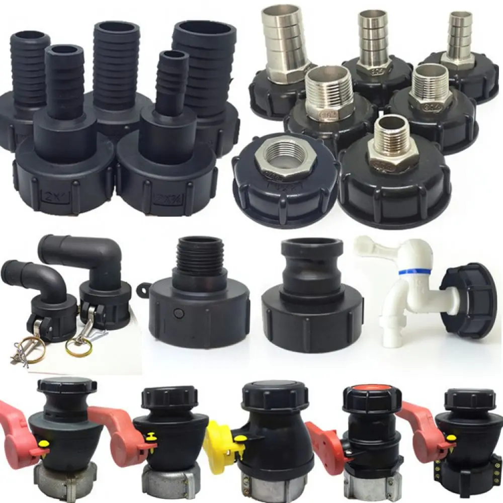 Industrial IBC Tank Valve Fitting 2 Inch To 3 4 Inch Male Thread Quick Connector Polypropylene Liquid Hose Adapter