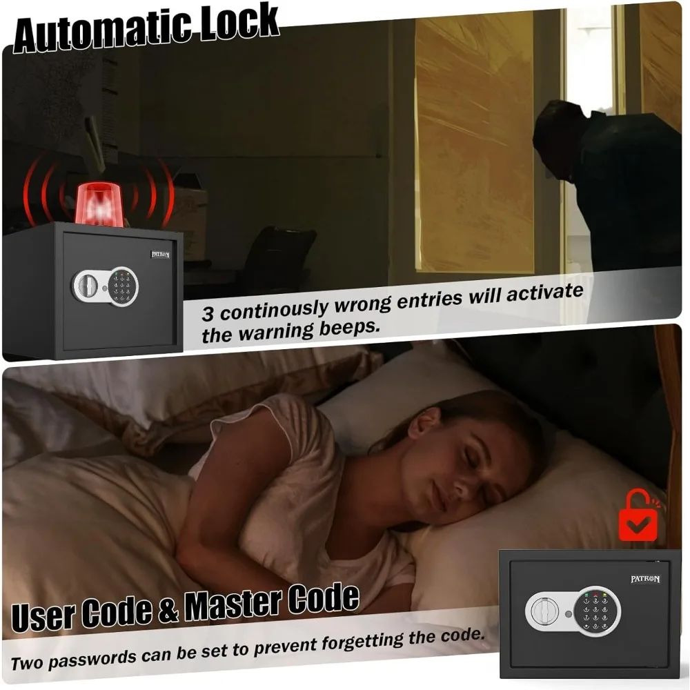 [ 1,6 piedi cubi. ] Cassaforte ignifuga per la casa, per denaro contanti, casseforti da parete con tastiera elettronica per aziende in casa dell'hotel, 1,6 piedi cubi.