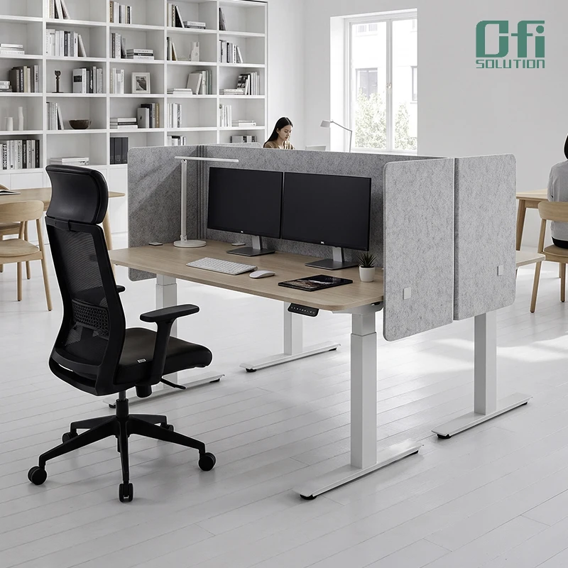 Standard 100 Polyester Acoustic Desk Divider PET U-shaped Desk Screen For Commercial Acoustic Space