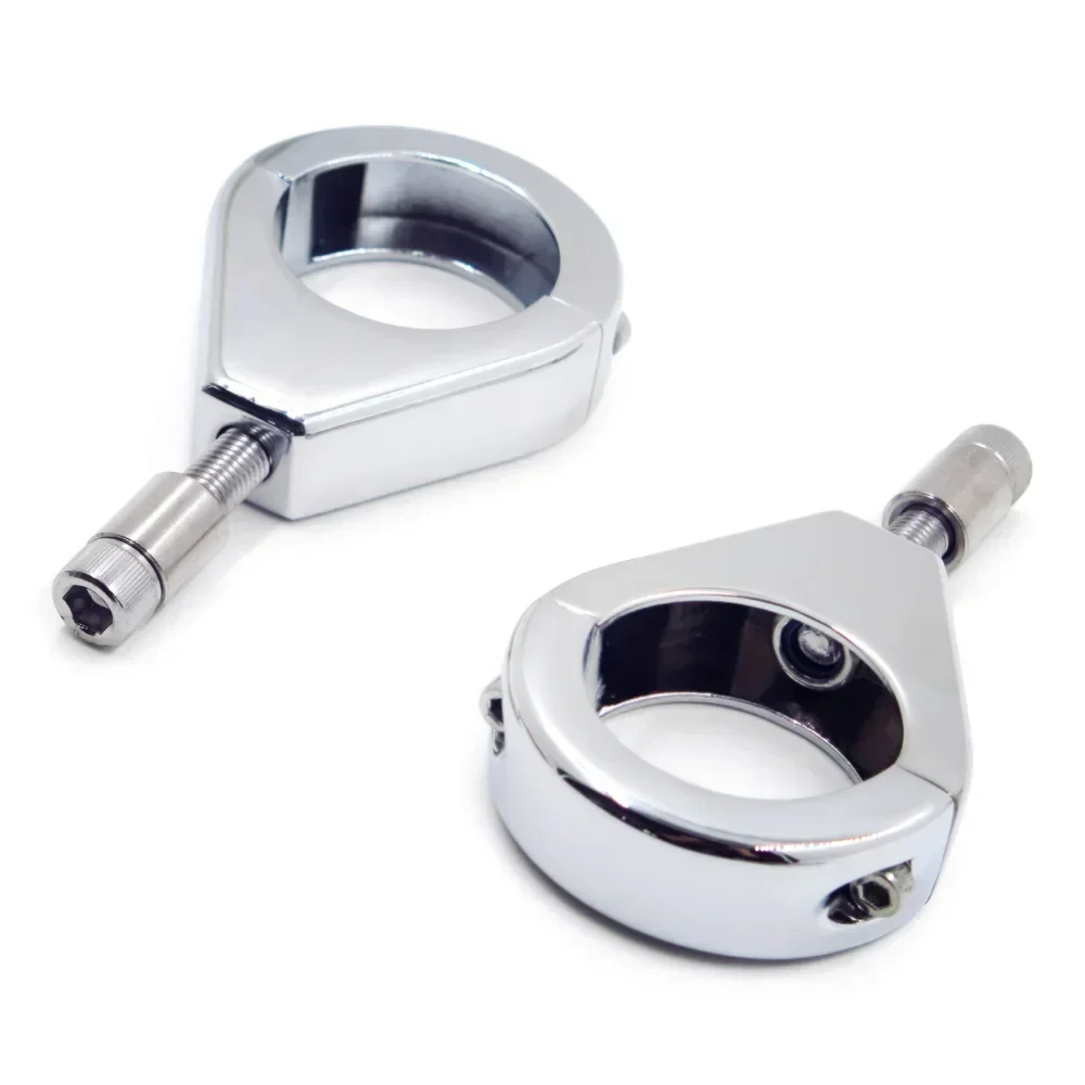 

Motorcycle Turn Signal Clamps for Harley Softail Mount Bracket 39mm Fork CHROMED