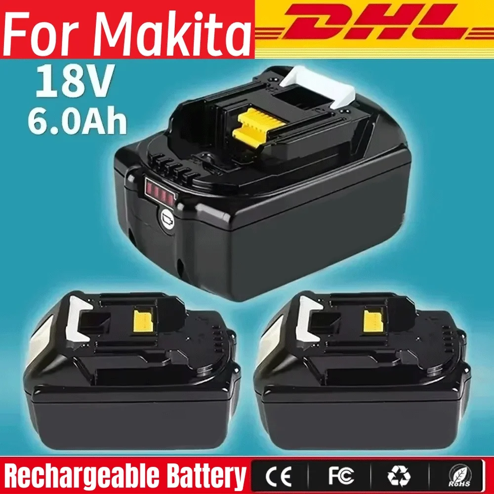 

100% совместимый литиевый аккумулятор для Makita 18V 6Ah/6.0Ah DTW285 DDF487, замена для BL1830B BL1850B BL1850 BL1840 BL1860 BL1815