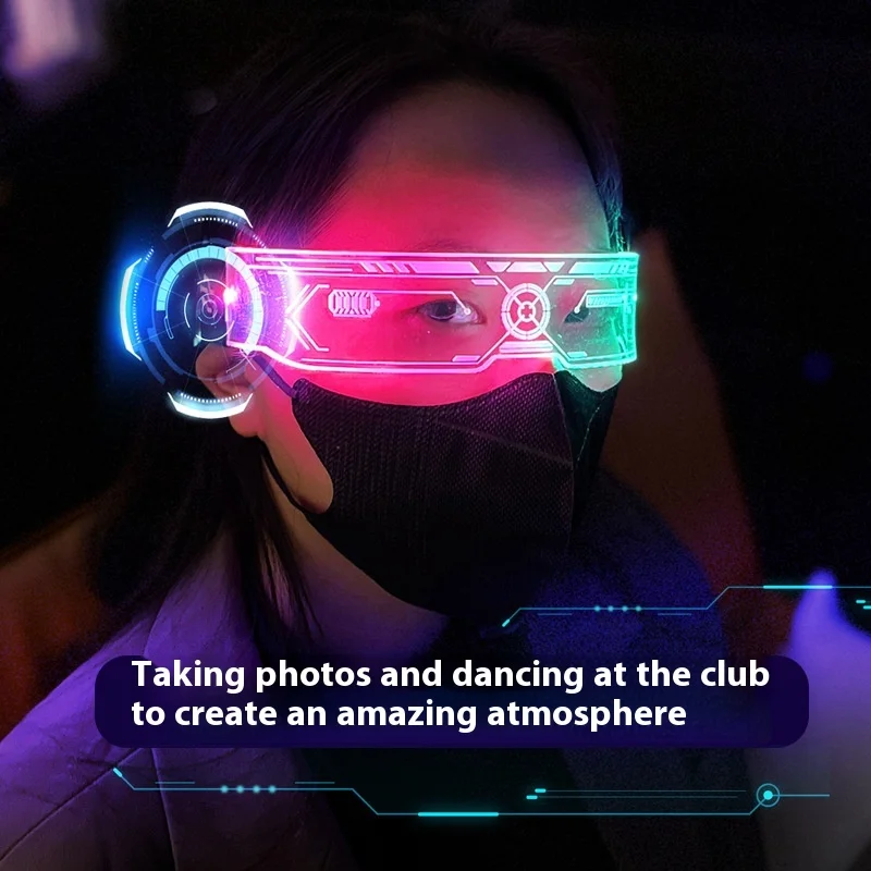 Colorful LED Luminous Glasses Science Fiction Moving Design for Christmas Party Music Festival Disco - Novelty Gag Toys
