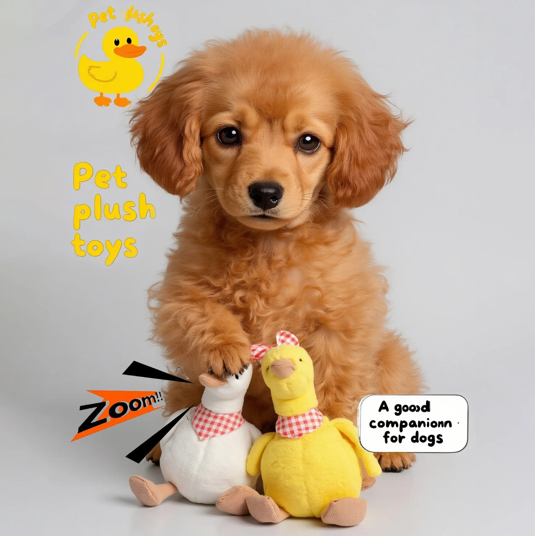 Cute Duck Shaped Dog Plush Toy Squeaky Design Bite Resistant Teeth Grinding Interactive Training Pet Relief Toy for Puppy