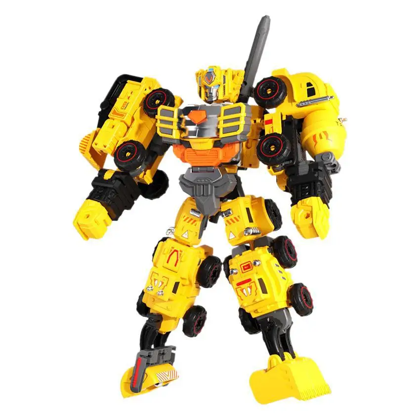 

Transformed Robot Engineering Vehicle Bulldozer Dump Truck Road Roller Mixer Truck Children's Toy