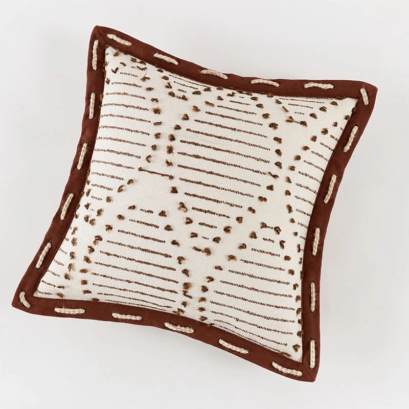 HINYEATEX Luxury Modern Fashion Hand Cut Yarn 45x45cm Decorative Heavy Sofa Cushion Cover Wabi-Sabi Throw Pillow Case
