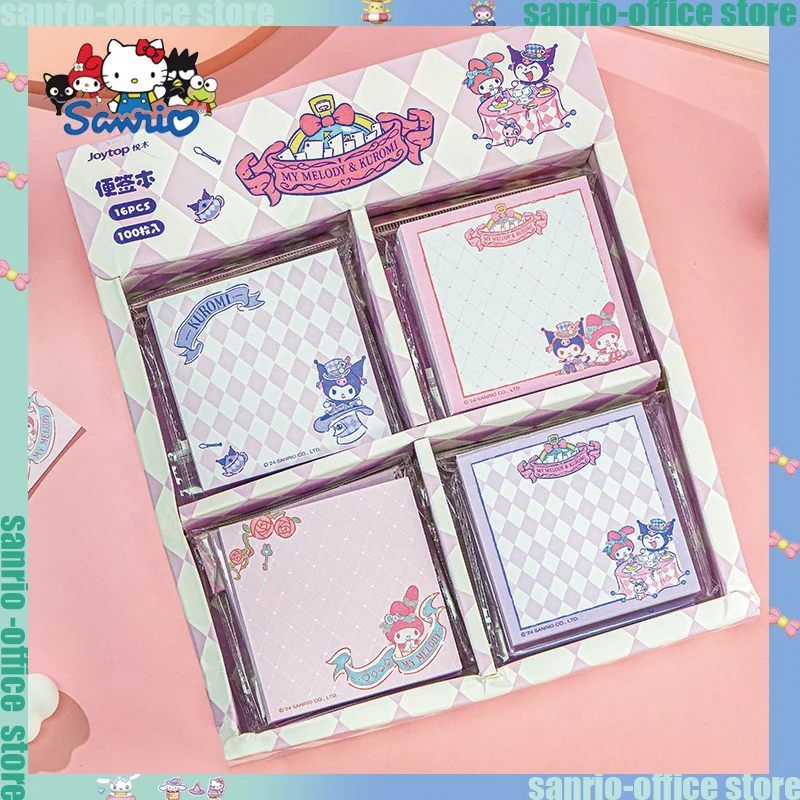 

16pcs/box Sanrio Notebooks Cartoon Kuromi Melody Writing Pads Memo Pad Student Office & School Supplies Stationery Wholesale