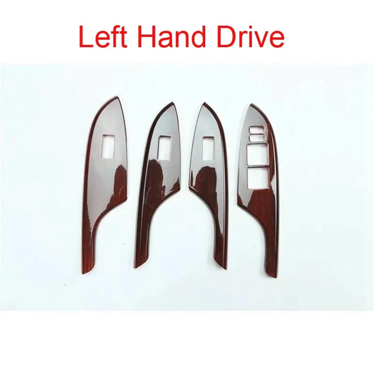 For TOYOTA Corolla 2007-2013 Left Hand Drive 4PC Wood ABS Car Door Window Lift Switch Buttons Cover Trim Car