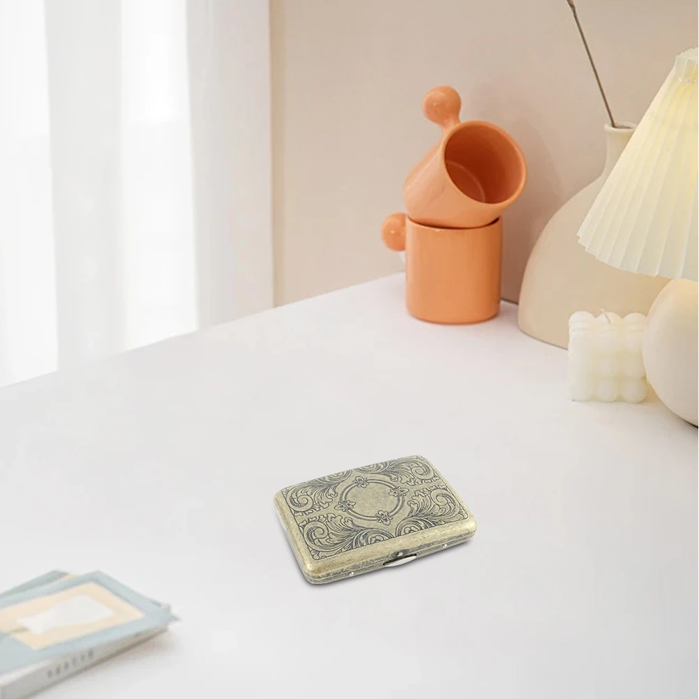 

Cigarette Case Stainless Steel Portable Storage Holder Flipping Cover Design For All Cigarettes Cigarette Container