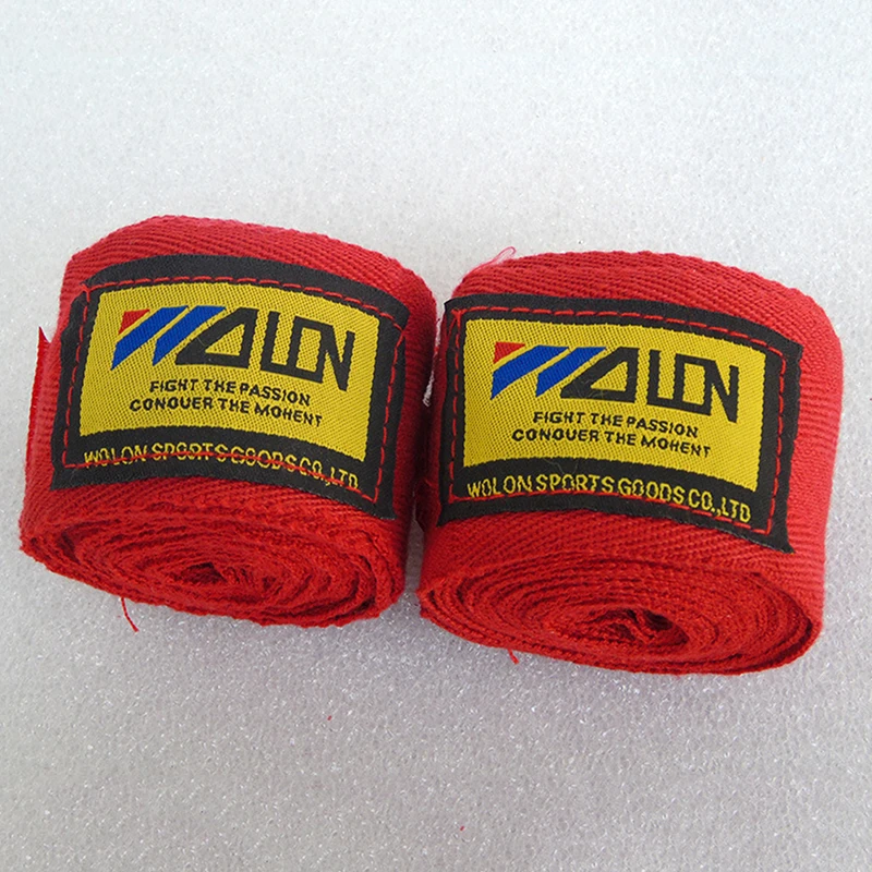 Vendaje De algodón para Kick Boxing, equipo De correas De muñeca para hombre, Sanda, Taekwondo, Muay Thai, MMA, 1 par