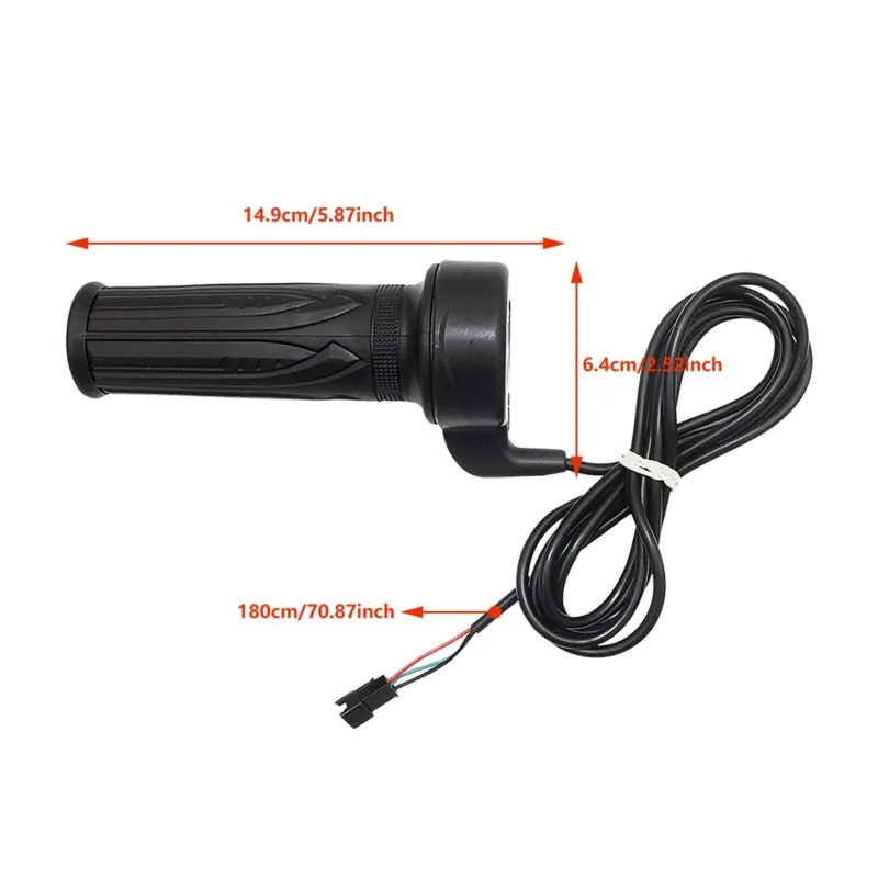 A98M Universal Ebike Speed Control Throttle Grip 3 Wire Electric Bike Twist Throttle With 180Cm Cable For E-Bike Scooter