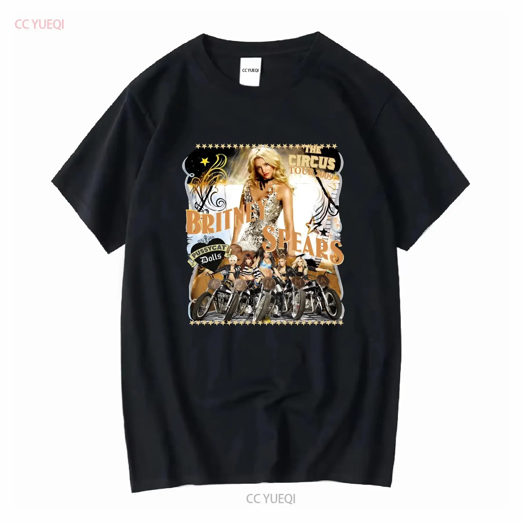 Raro Vintage Britney Spears Pussycat Dolls The Circus 2009 Tour camiseta 2000s M manga larga o corta vintage lavado suave