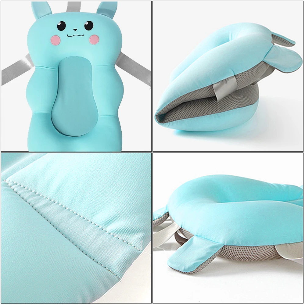 Baby Shower Bath Tub Pad Non-Slip Bathtub Seat Support Mat Newborn Safety Security Bath Support Cushion Foldable Soft Pillow