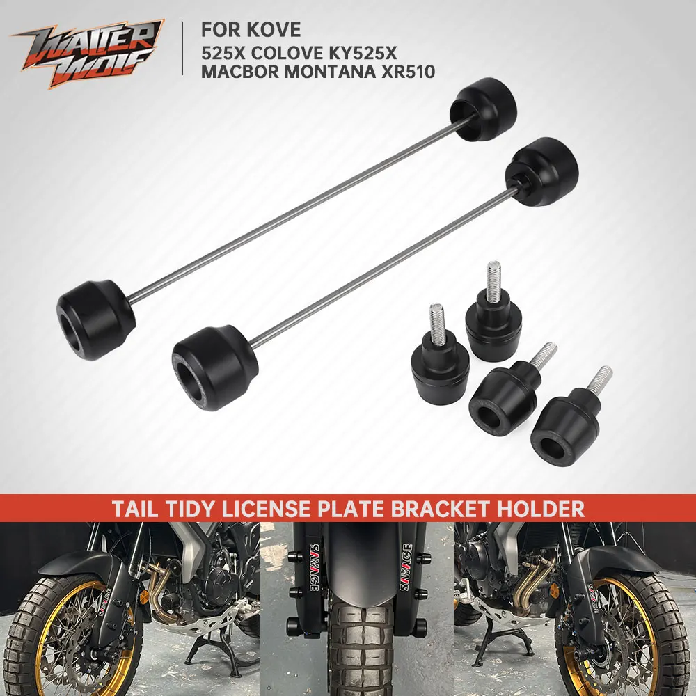 

2023 2024 2025 For Kove Colove 525X KY525X Front Rear Wheel Swingarm Crash Slider Spindle Spool Fork Fender Screw Slider Pad