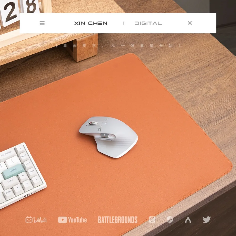 Oversized Leather Mouse Pad, Anti-slip Office Desk Mat, Minimalist Laptop Keyboard Mat, Writing Table Cover