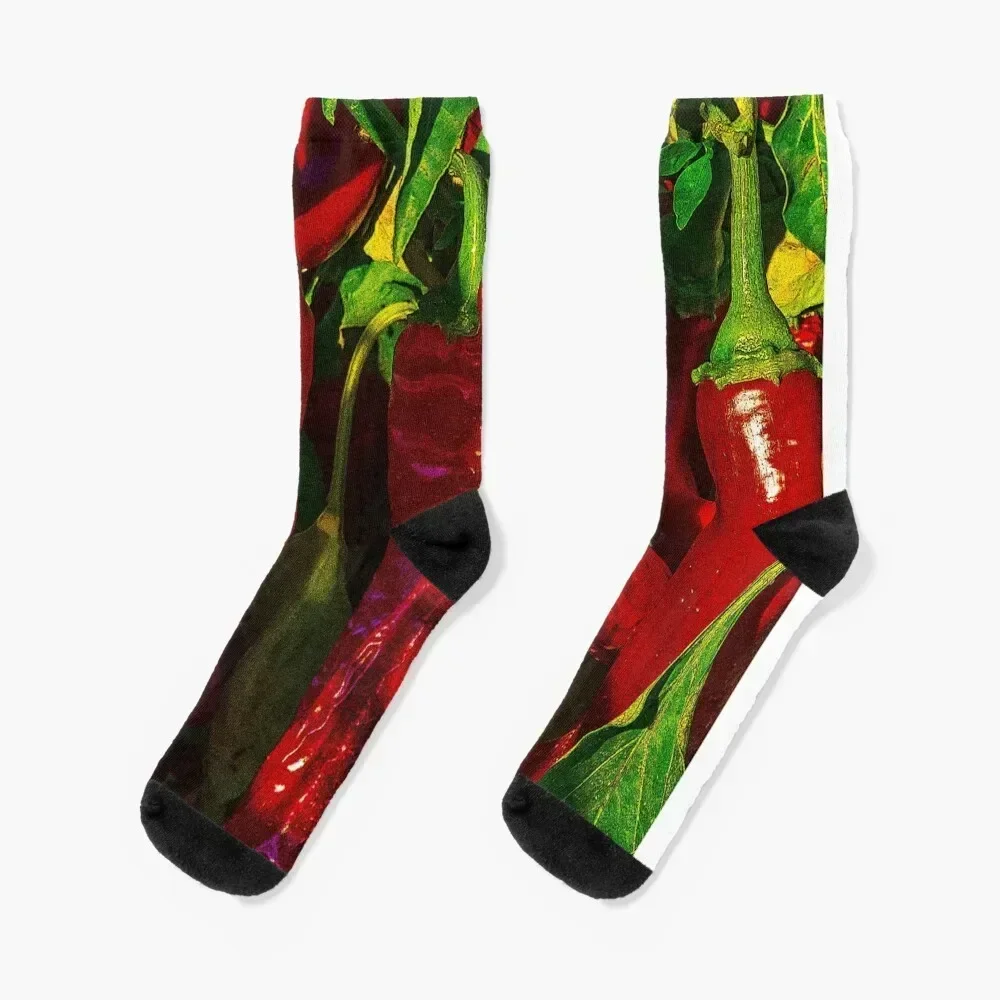 

Soutwest Red Chile Peppers on the Vine Socks golf compression bright garter cartoon Socks Men's Women's