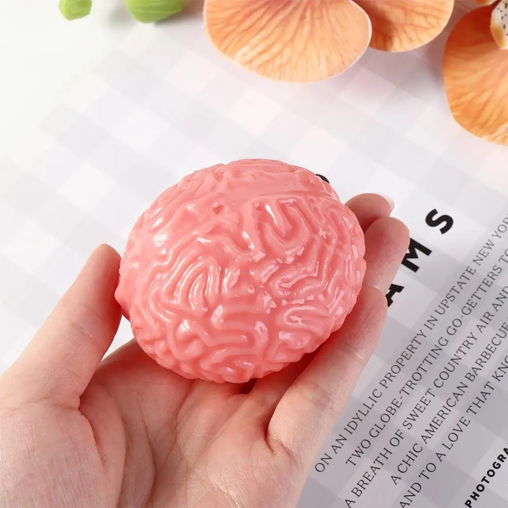 Simulation Brain Simulation Brain Fidget Squeeze TPR Squeeze Ball Toys Novelty Doll Funny Squeeze Stretching Ball Holiday Gift