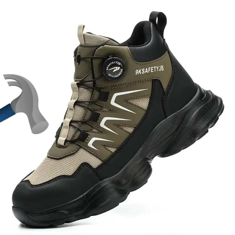 New Safety Boots Men Work Indestructible Shoes Sneakers Steel Toe Protective Boots Anti-smash Anti-puncture Work Tactical Boots.