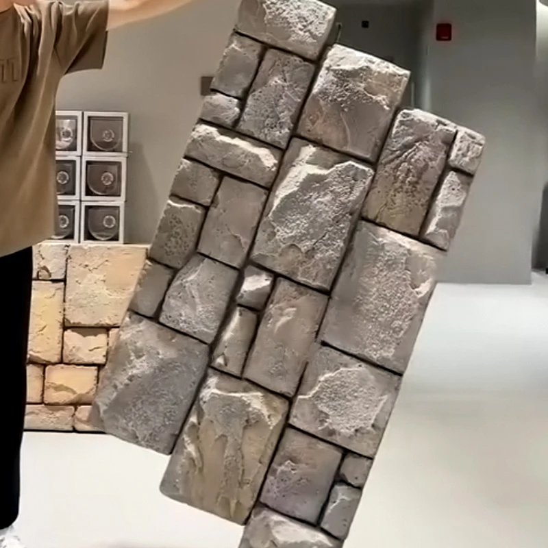 

PU City Wall Panel PU Stone Wall Panel Artificial Artificial Natural Stone Exterior Decoration Fortress Stone Veneer