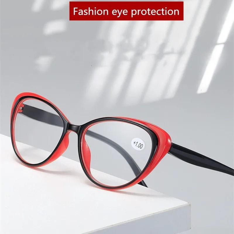 2023 New Fashion Cat Eye Glasses Reading Glasses Women Men Hyperopia Computer Eyeglasses blue light Glasses Diopter +1.0~+4.0