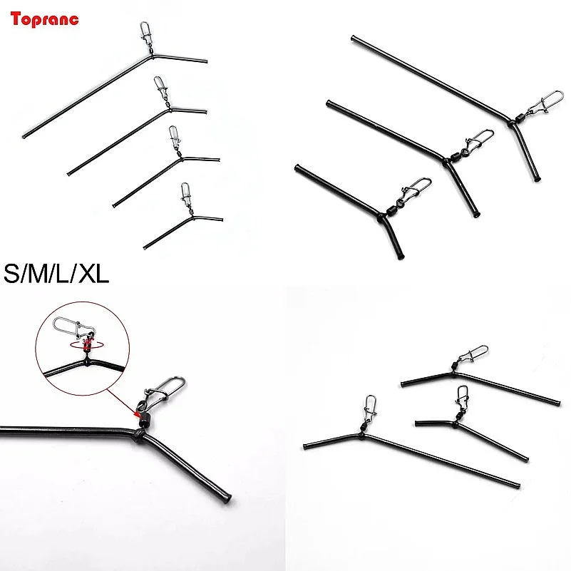10Pcs Anti Tangle Sea Fishing Accessories Fishing Balance Brass Tube Connector L- Shape Booms Accessory Size 5/7/9/12CM