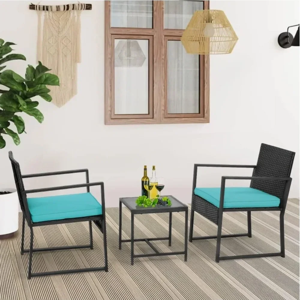 Rattan Garden Furniture Sets, Outdoor Bistro Set, Wicker Patio Chairs, Free Shipping, 3 Pcs