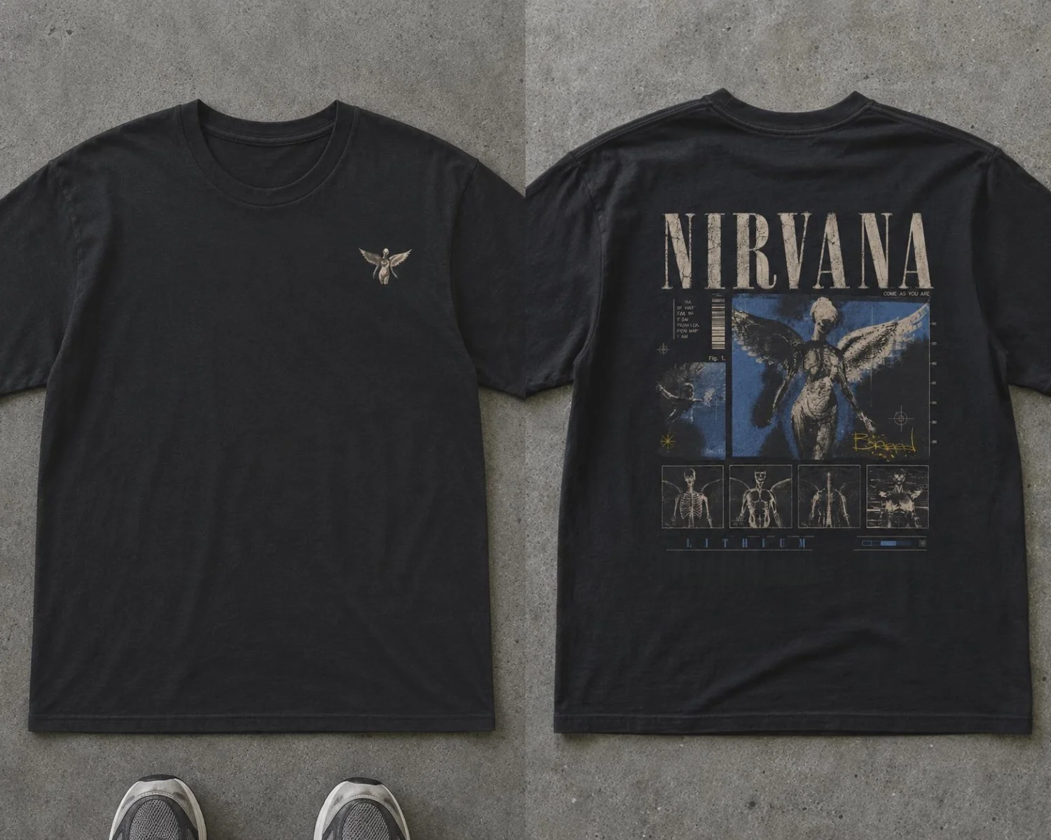 Nirvana Lithium Vintage Angel Baumwoll-T-Shirt 2026 Sommer Herren Damen Retro Übergroß Locker Streetwear Y2k-Stil Sportbekleidung – Detail 9