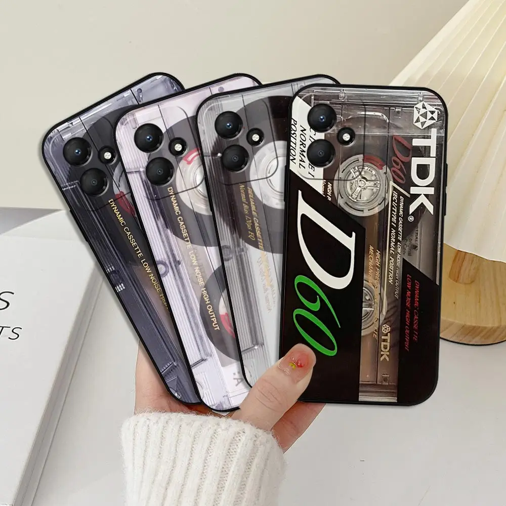 

Classics Retro Magnetic Radio Tape Cassette Case For Infinix HOT 50 30 30I 20 20S 20I 12 11S 11 10 10S 10I 9 8 Play Black Cover