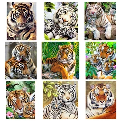 Tiger Diamond Painting Animal 5D DIY Diamond Embroidery Full Drill Mosaic Picture of Rhinestones Crystal Painting Home Decor