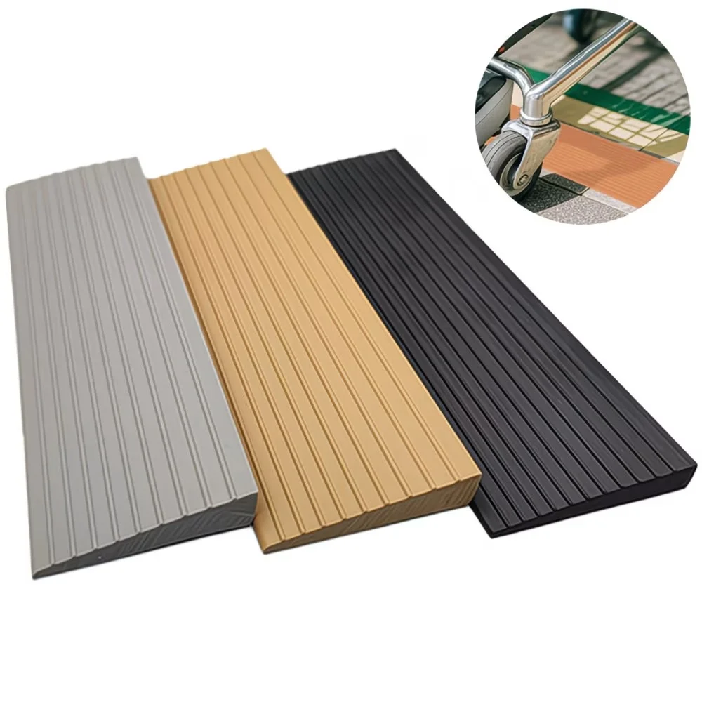 1PC Tapete de Rampa 0.9Mx5CM Macio Multiuso para Soleira de Porta, Adesivo Durável em PVC Antiderrapante para Aspiradores Robóticos