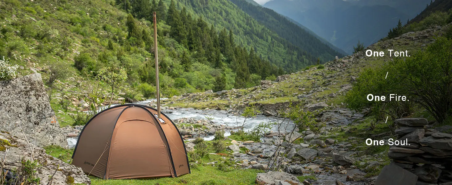 OneTigris Coco Nest Kuppelzelt 1-Person  Mit Schornsteinloch,  4-Jahreszeiten Zelt, 3000mm Wassersule OneTigris Coco Nest Zelt