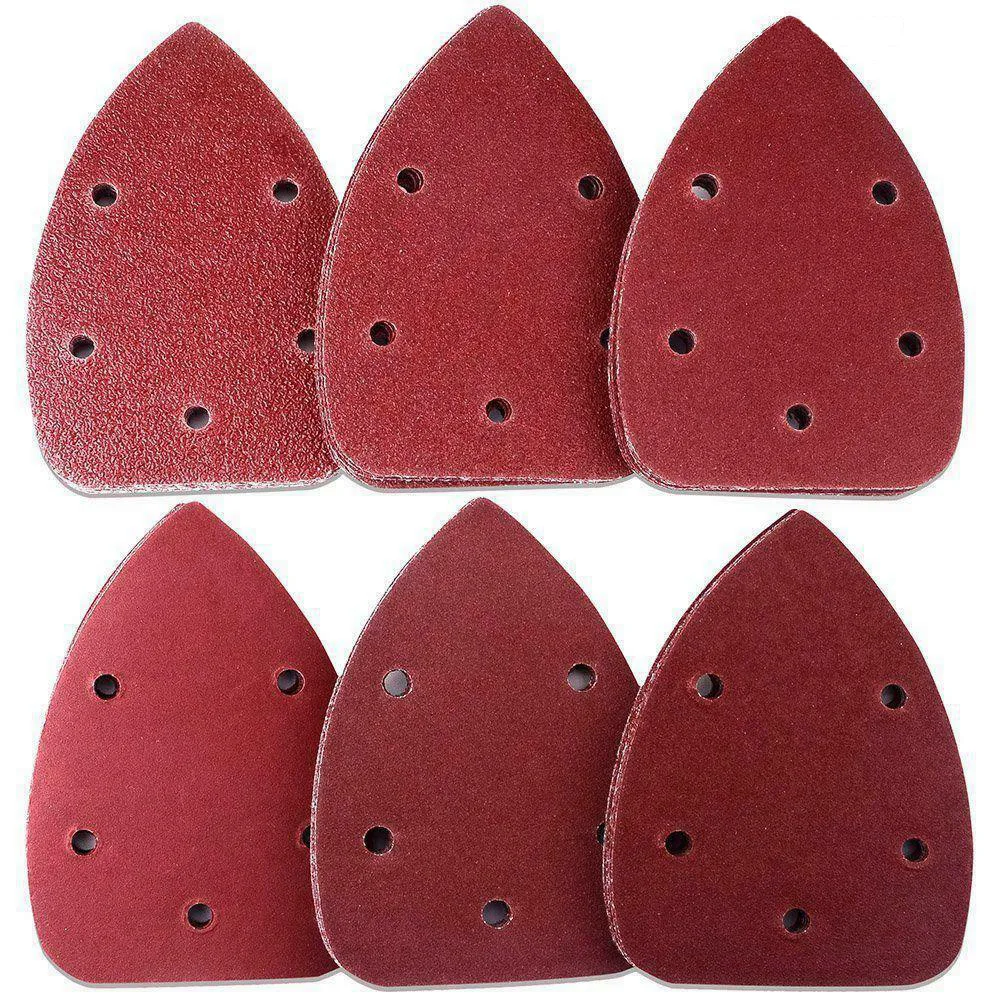 

10 PCS 5Holes Sandpaper 40-600 Grits Paper Detail Sanding Sander PSM Triangular Sandpaper Detail Multi Polishing
