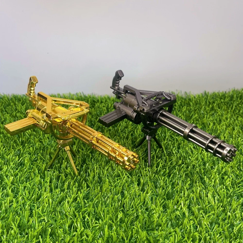 7 Zoll Gatling Gun Figur Modell Katana Metall Anime Justin Gatling Statuen Skulptur Pistole Figur Haus Schreibtisch Zubehör Dekoration