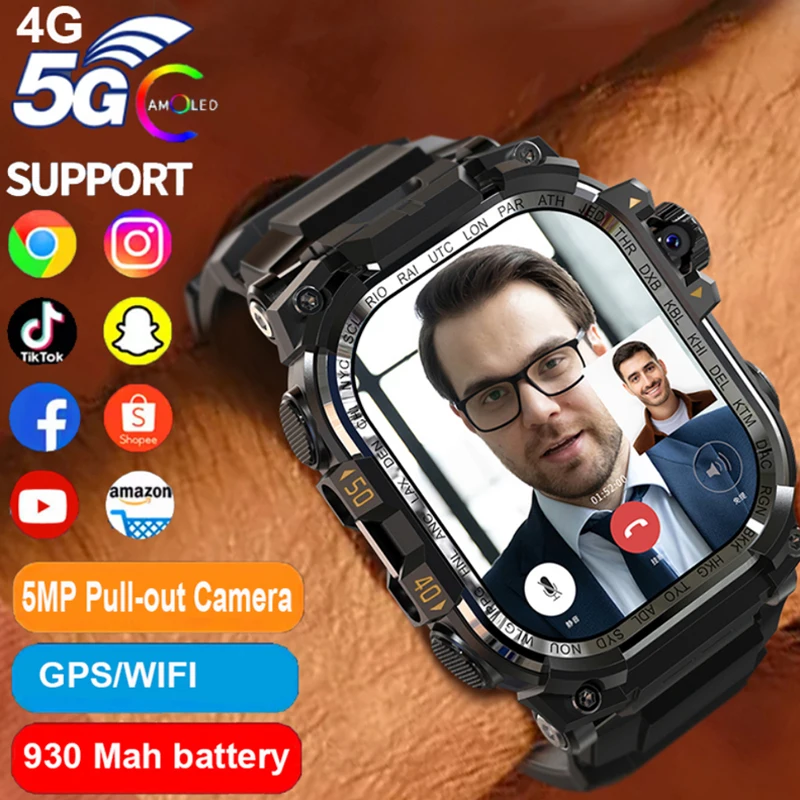 New Android Men Women Smart Watch Men GPS 3G RAM/32G ROM Storage HD Dual Camera 4G SIM Card WIFI Wireless Fast Internet Access