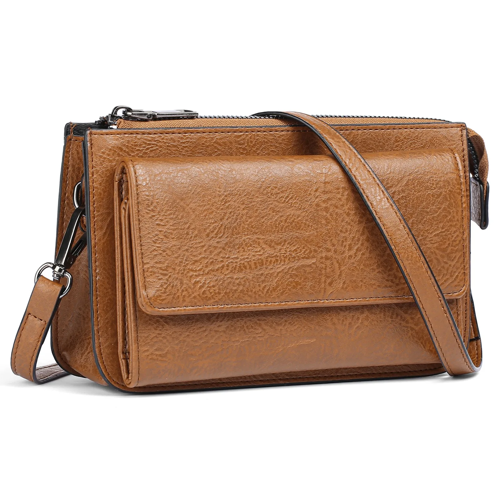 Zency נשים וינטג תיק כתף שתי עור גברת קרוגוף שליח מתנה אלגנטי מתנה תיק תיק ארנק ארוך